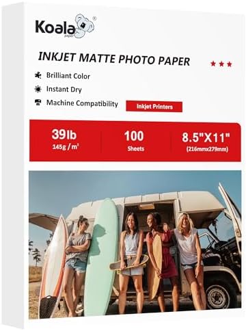 Koala Matte Photo Paper - 8.5x11 - Inkjet Printer - Presentation Flyer