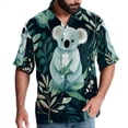 thumbnail image 1 of Koala Men's Casual Printed Button Down Short Sleeve Spread Collar Beach Shirts for Summer, Unisex, 1 of 6