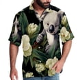 thumbnail image 1 of Koala Men's Short Sleeve Hawaiian Beach Shirts, Casual Printed Button Down Spread Collar Tops, Summer Unisex Style, 1 of 1