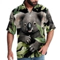 thumbnail image 1 of Koala Men's Short Sleeve Printed Button Down Beach Shirt Casual Summer Unisex Tops with Spread Collar, 1 of 6