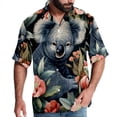 thumbnail image 1 of Koala Men's Short Sleeve Shirts, Casual Hawaiian Print Button Down Summer Beach Top Unisex, 1 of 1