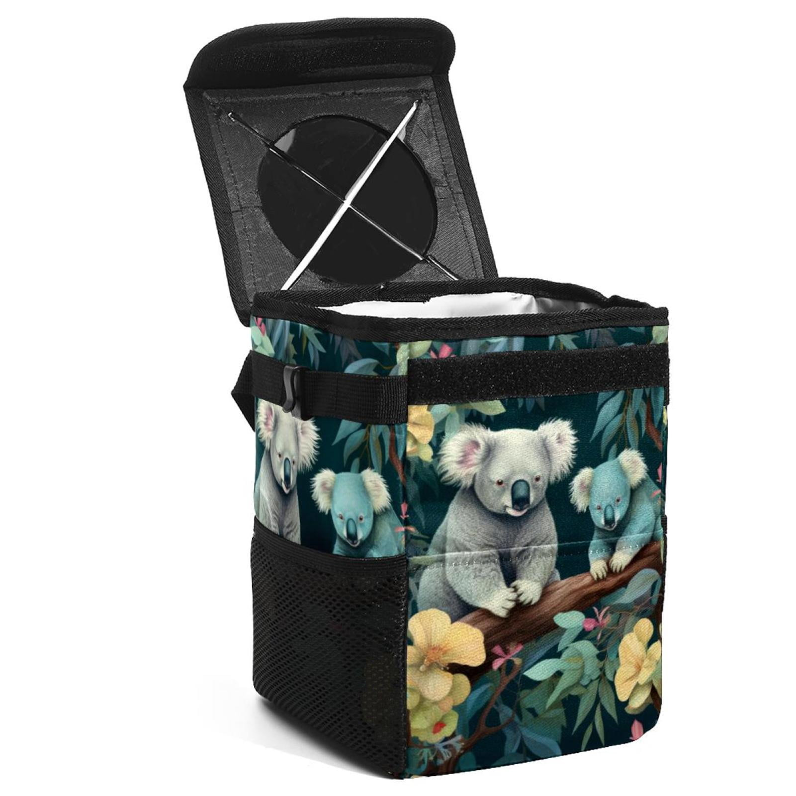 Senya Car Trash Can With Van Gogh Almond Blossom Design – Leak-Proof Hanging Garbage Bin For Car Interior (11x9x7 Inches)