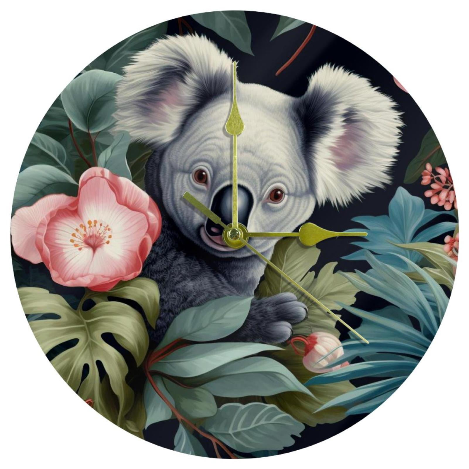 Koala Modern Round Acrylic Wall Clock, 9.8 Inches, Silent Non Ticking ...