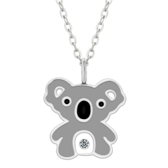 Koala Necklace 925 Sterling Silver with Crystal