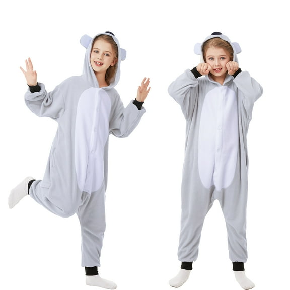 Koala Onesie Unisex Kids CANASOUR Animal Pajamas Cosplay Polyester Hooded Outfit 8-10 Years