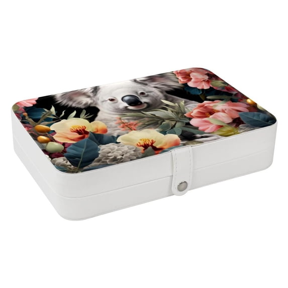 Koala PU Leather Display Case with Removable Compartment and Portable Design - Bracelet Holder, Necklace Organizer, Jewelry Display