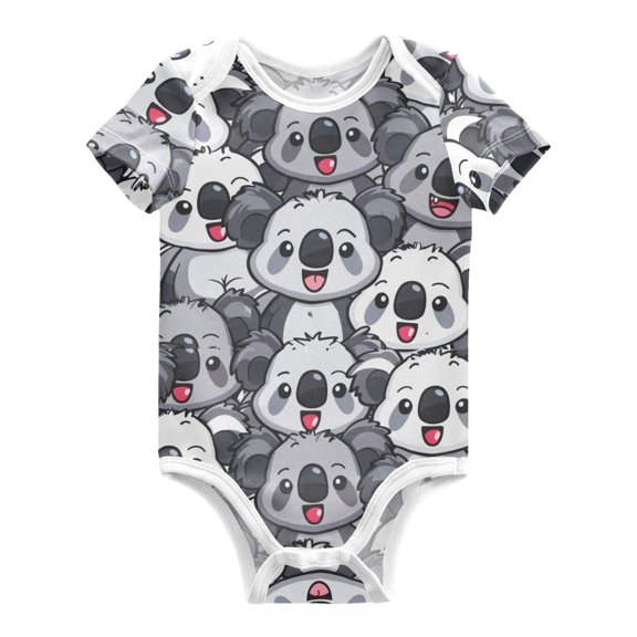 Koala Pattern Baby Bodysuits 100% Cotton Short Sleeve for 0-24 Months Baby Golf Outfit 24Months