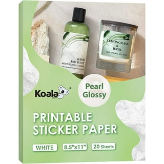 30 sheets Koala LASER Printable Vinyl Sticker Paper Glossy Waterproof White  Full Sheet Label Decal Paper 8.5x11 inch