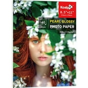 Koala Pearl Glossy Thin Photo Printer Paper 8.5x11, 30lb 115gsm White Picture Paper for Inkjet + Laser Printers, 40 Sheets