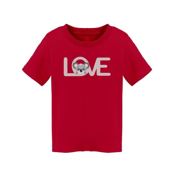 Koala Peeking On Word Love T-Shirt Toddler -Image by Shutterstock, 2 Toddler