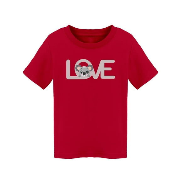 Koala Peeking On Word Love T-Shirt Toddler -Image by Shutterstock, 2 Toddler