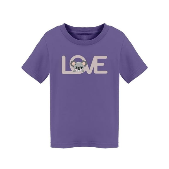 Koala Peeking On Word Love T-Shirt Toddler -Image by Shutterstock, 3 Toddler