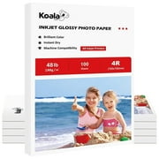 Koala Premium Glossy Photo Paper 4x6 Inches 48lb 500 Sheets Bulk 6 x 4 Photo Printer Paper for Inkjet Printer 180gsm,Compatible with HP, Canon, Epson