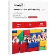 Koala Premium Glossy Photo Paper for Inkjet Printers, 4x6 Inch, 100 Sheets, 61lb 230gsm Cardstock Thick Picture Paper for Printers Epson, HP, Canon