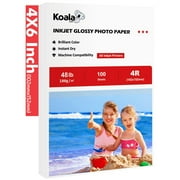 Koala Premium Photo Paper 4X6 Glossy 100 Sheets 48lb 10Mil Picture Paper for Inkjet Printers HP Epson, Canon, Scratch Resistance