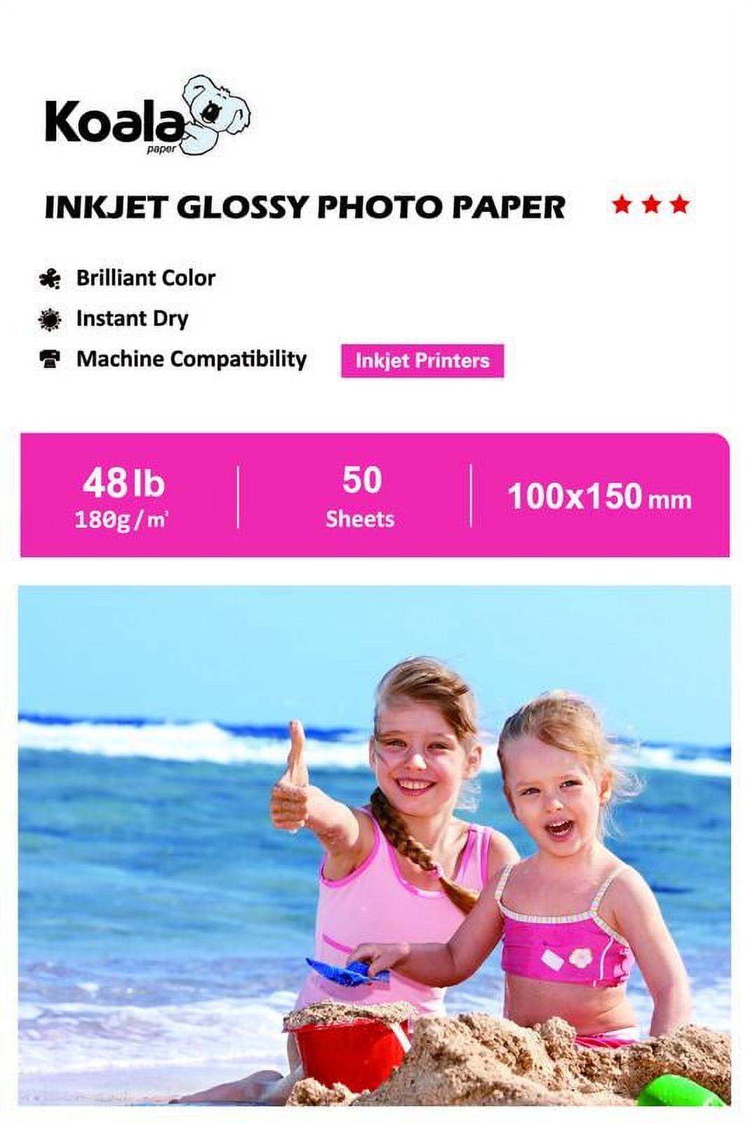 Koala Premium Photo Paper 4x6 Glossy 48lb 10Mil Professional Glossy