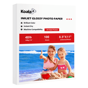 Koala Premium Photo Paper 8.5X11 Glossy 48lb 10Mil 100 Sheets, Inkjet Glossy Photo Paper 180gsm Scratch Resistance Picture Paper for Printers