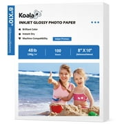 Koala Premium Photo Paper 8X10 Glossy 48lb 10Mil 100 Sheets Professional Photographic Paper 8 x 10 for Inkjet Printers DIY Home Photo Frames