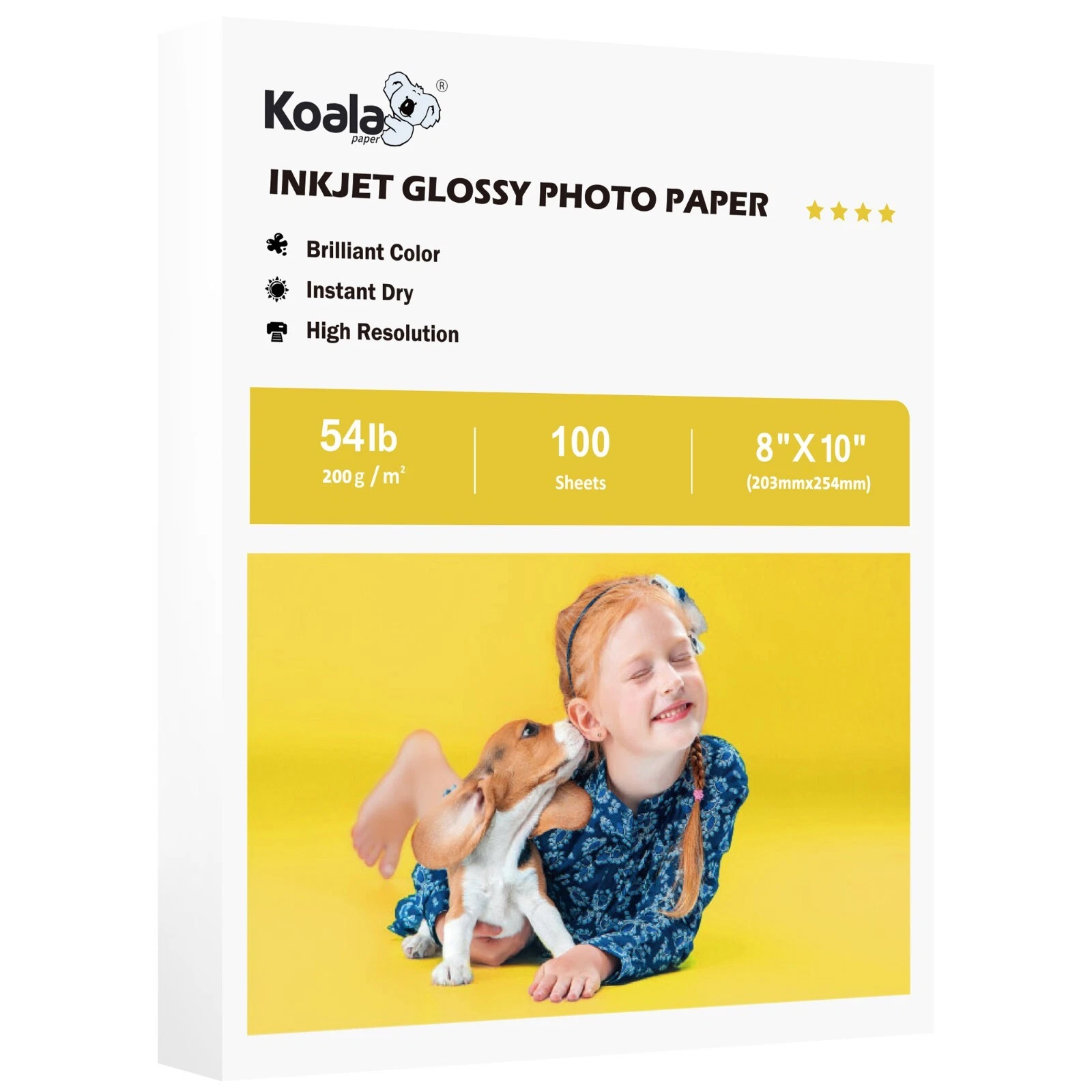 Koala Premium Photo Paper 8x10 Glossy,200gsm 54lb 100 Sheets Picture ...
