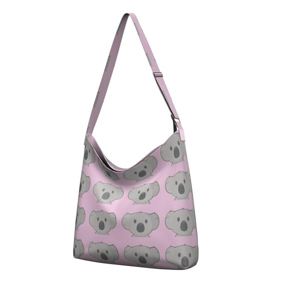 Koala Print Crossbody Shoulder Bag - Lightweight Adjustable Spacious Multi-Pocket Casual Sling Tote for Women