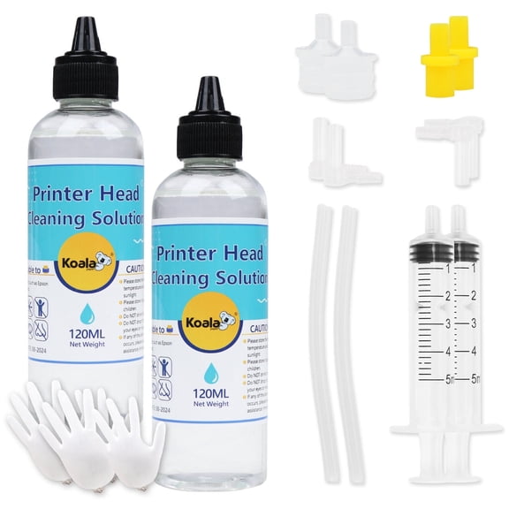 Koala Print Head Cleaning Kit 240ML, Printer Head Nozzle Cleaner /Solutions Flush for Epsn., Canon, Hp, Brother Inkjet Printers, Sublimation Printers, DTF Printers