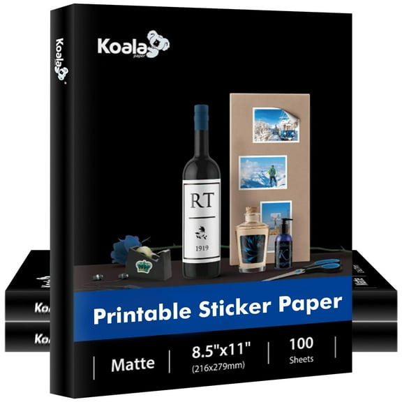 Koala Full Sheet Labels 8.5X11 inch 300 Sheets for Laser & Inkjet Printers, Matte White Sticker Paper ,DIY Stickers, Shipping Lables