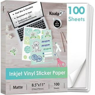 25 Sheets Printable Vinyl Sticker Paper Self-Adhesive Waterproof Matte  White Printing Paper Sheet, For Inkjet Printer