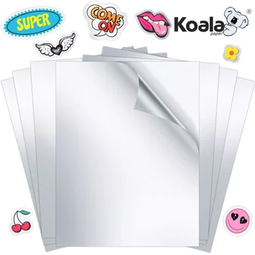 Koala Printable Vinyl Sticker Paper for Inkjet Printers,Silver Matte,Waterproof Sticker Paper for Printers 20 Sheets 8.5x11