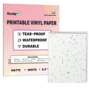 Koala Printable Waterproof Paper for Inkjet, 8.5x11 in Premium Multipurpose Paper Bright Matte White Vinyl Paper 30 Sheets, Synthetic Paper Non-Tearable, Durable, Quick Drying