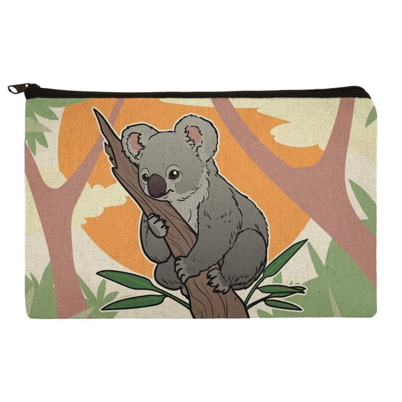 Koala Resting on Eucalyptus Tree Pencil Pen Organizer Zipper Pouch Case