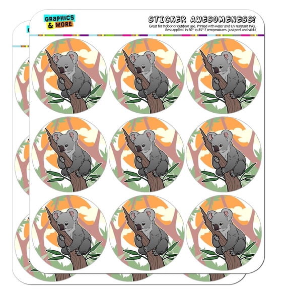 Koala Resting on Eucalyptus Tree Planner Calendar Scrapbooking Crafting Stickers