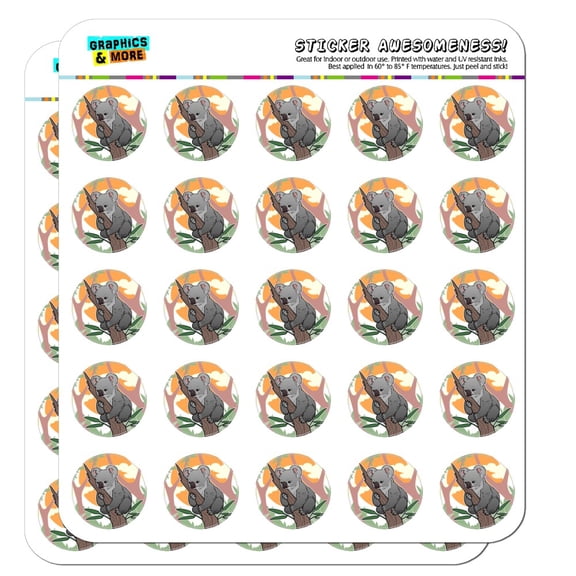 Koala Resting on Eucalyptus Tree Planner Calendar Scrapbooking Crafting Stickers