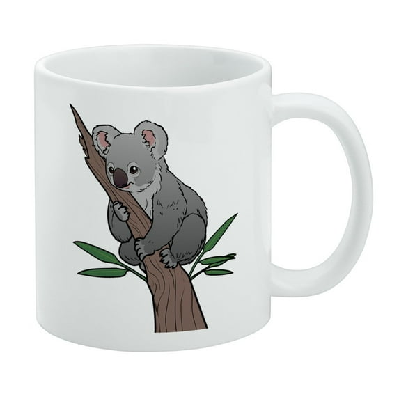 Koala Resting on Eucalyptus Tree White Mug