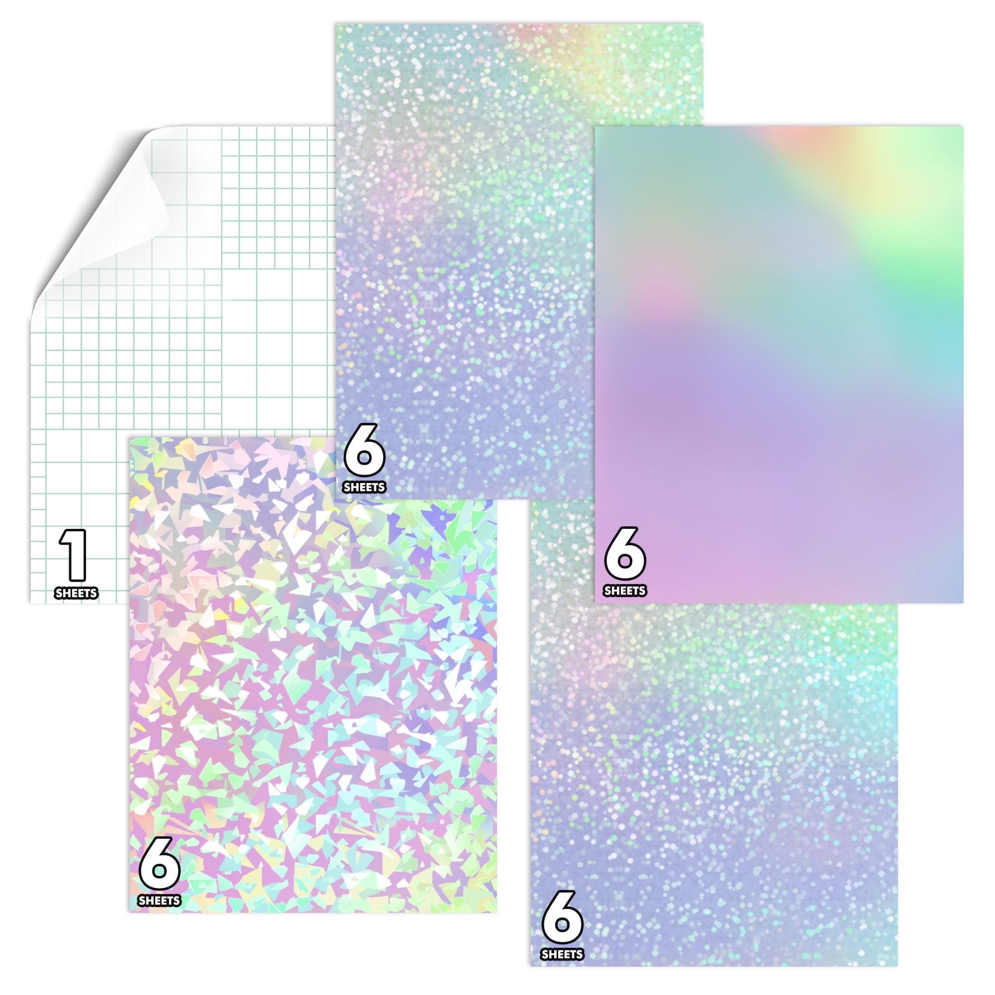 Koala Clear Self-Adhesive Laminting Sheet Holographic Vinyl Sticker Paper A4 5PK - View #11