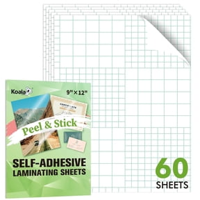 Koala Self Adhesive Laminating Sheets Clear 9 x 12 inch, No Machine Needed 60 Count, Glossy Permanent Self-Adhesive Laminating Sheets Waterproof for 8.5x11 inch for Stickers, Photos