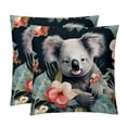 thumbnail image 1 of Koala Set of 2 Velvet Throw Pillow Covers with Unique Patterns in 16x16, 18x18, and 20x20 Inches for Various Occasions - Throw Pillow Inserts Included, 1 of 6