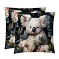 thumbnail image 1 of Koala Set of 2 Velvet Throw Pillow Covers with Unique Patterns in 16x16, 18x18, 20x20 Inches for Throw Pillow Inserts for Various Occasions, 1 of 6