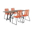 thumbnail image 1 of Koala & Shasta Outdoor Patio Dining Set in Light Eucalyptus Wood & Tangerine Rope - 5 Piece, 1 of 1