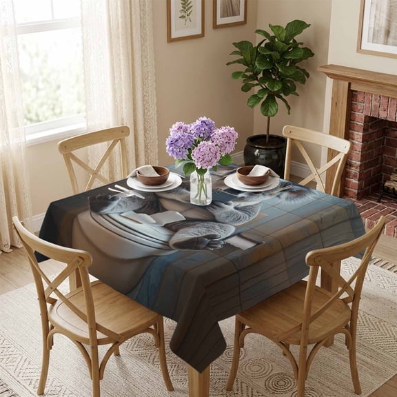 Koala Sits on The Toilet Square Tablecloth 54x54 Inch Funny Koala Waterproof Polyester Tablecloth for Dining Table, Washable Table Cover for Kitchen Dining Room Wedding Decoration,Stain Resistant