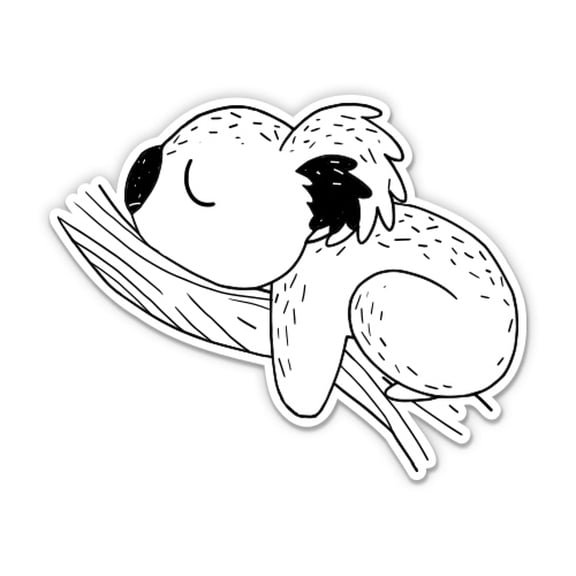 Koala Sleeping Cute Funny - 3" Vinyl Sticker - For Car Laptop Water Bottle Phone - Waterproof Decal