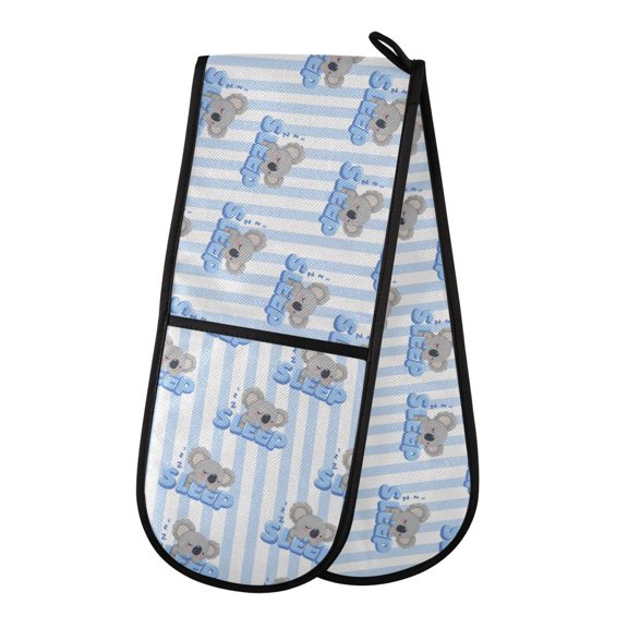 Koala Sleeping Double Oven Mitt 200C Quilted Cotton Lined Kitchen Pot Holder 35x7in