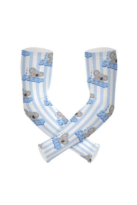 Koala Sleeping UV Protection Cooling Arm Sleeves, Compression Sun Sleeves for Men Women Sports