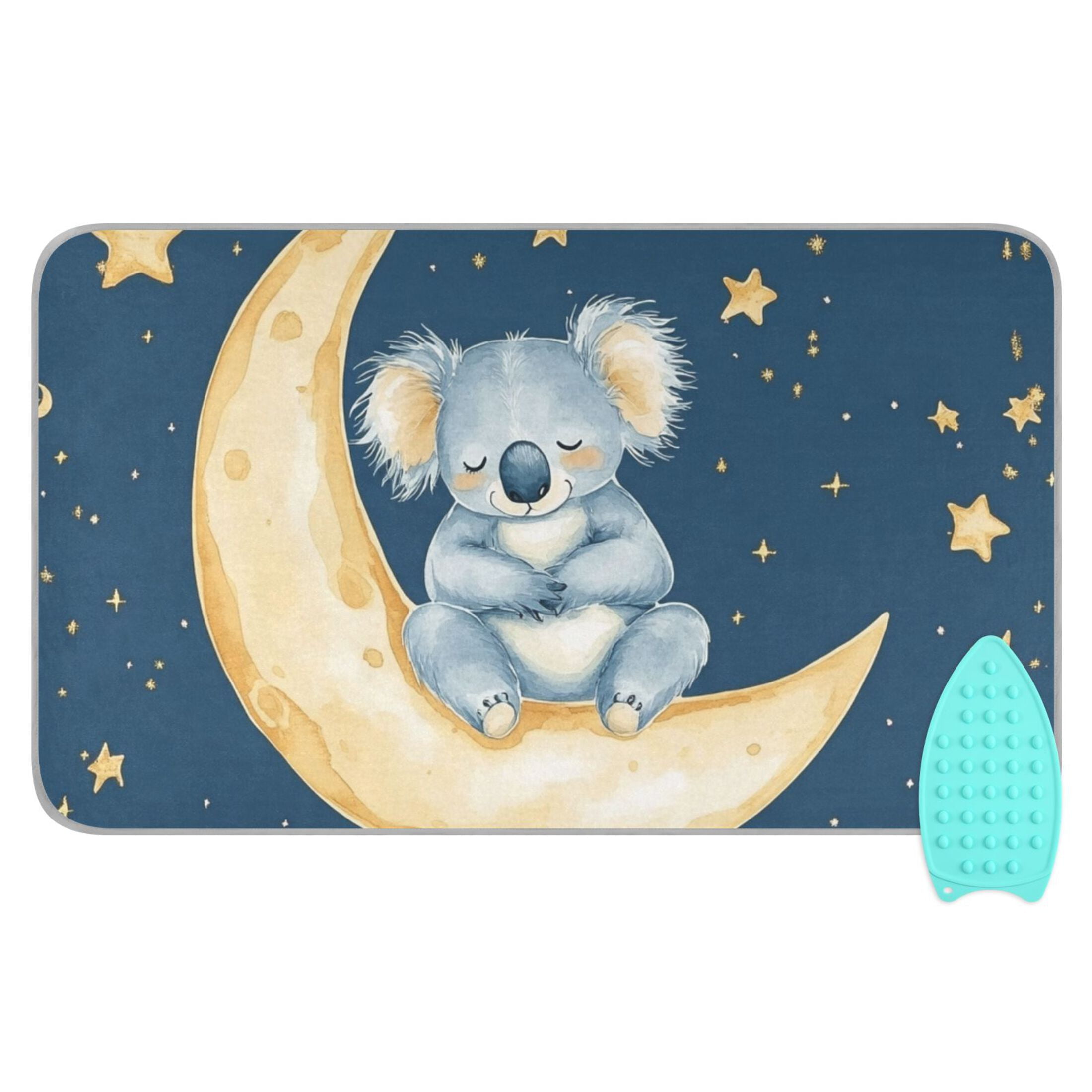 Koala Sleeping on The Moon Stars Ironing Mat Blanket Portable Travel Ironing Pad Heat Resistant Pad 47.2" x 27.6”