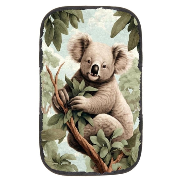 Koala Soft Comfortable Furry Printed Armrest Cover, Car Armrest Cover, Armrest Accessory, 12.5x8.2 Inch