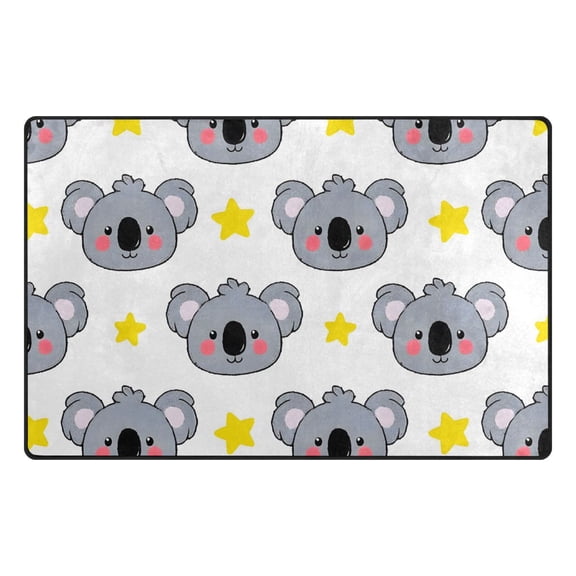 Koala Stars Pattern Memory Foam Area Rug 31"x20" Non Slip, Absorbent, Fade Proof for Living Room, Bedroom, Office