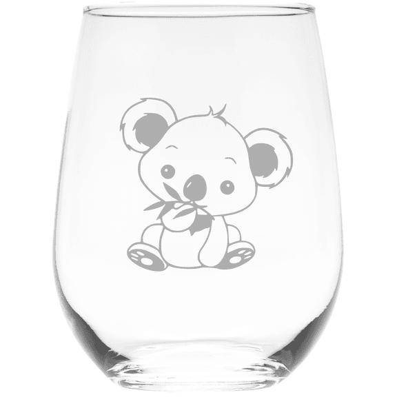 C&M Personal Gifts Koala Stemless Wine Glass - 17 oz. (Style K1)