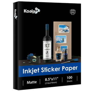 30 Sheets Koala Laser Printable Vinyl Sticker Paper Glossy Waterproof White Full Sheet Label Decal Paper 8.5x11 inch