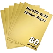 Koala Sticker Paper for Inkjet and Laser Printers, Metallic Gold, 80 Sheets 8.5x11 Inch