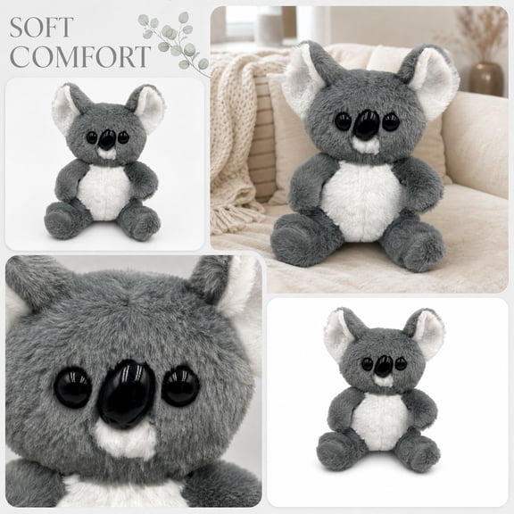 Koala Stuffed Animal Emotional Healing Plush Toy 17.7 Inch Soft Hugging Pillow for Stress Relief and Decorative Comfort for Home Bedding Office Car or Travel Use Gray