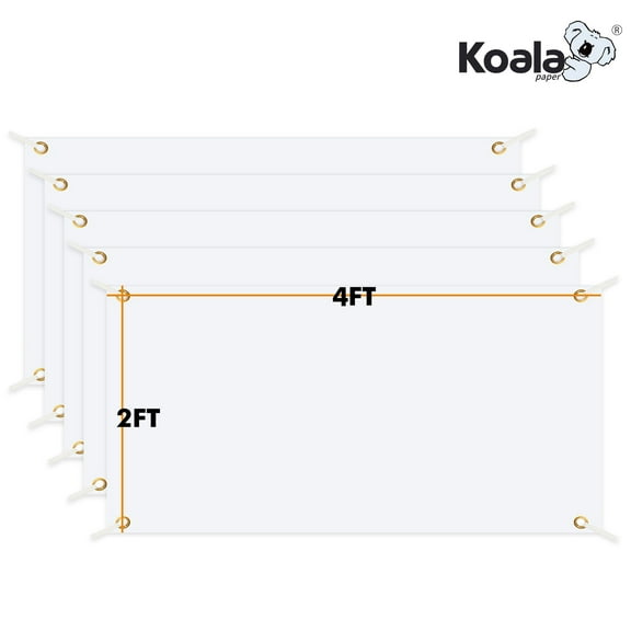 KOALA PAPER 2' x 4' Blank Polyester Canvas Banner, Customizable Outdoor Signage